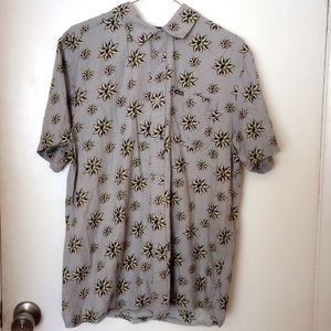 Volcom Burch Bloom Modern Fit Button Down Shirt Size Large